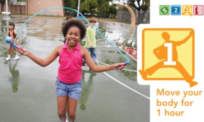 Young firl jumps rope outside