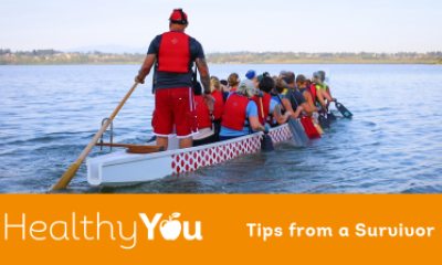 dragon boat team paddles on Vancouver Lake
