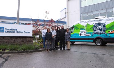 PeaceHealth Ketchikan Medical Center's Quality & Patient Safety team in front of  the City of Ketchikan’s Mobile Integrated Health (MIH) vehicle